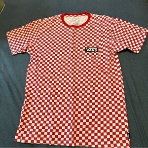 Vans Off The Wall Mens Medium Classic Fit Red Checkered Short Sleeve Skater
